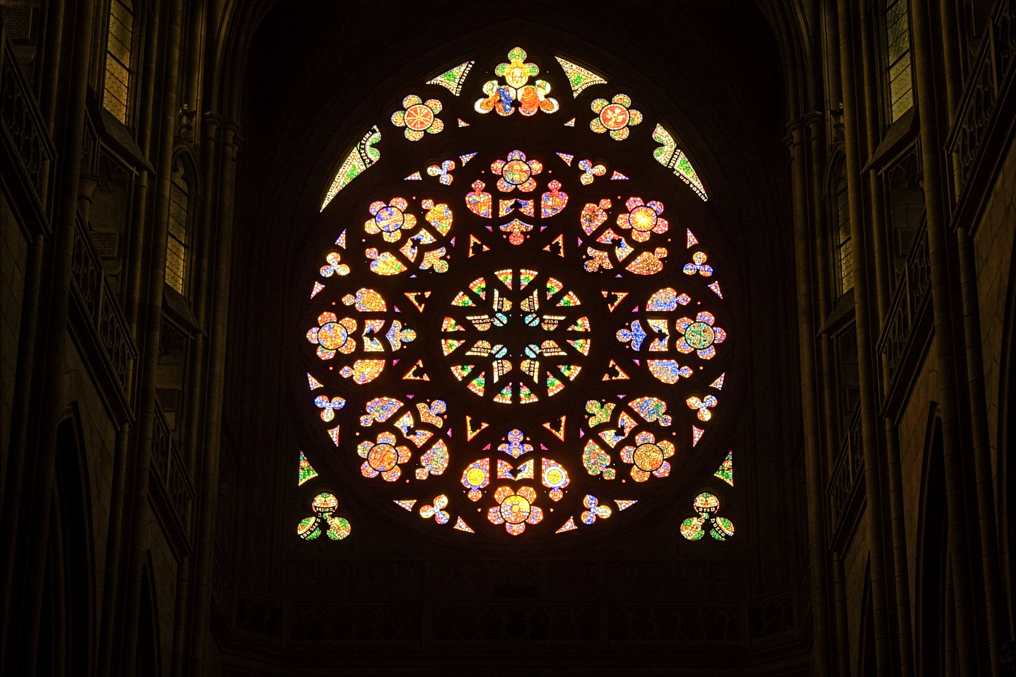 Gothic Rose Window Photo - St. Vitus Cathedral Prague