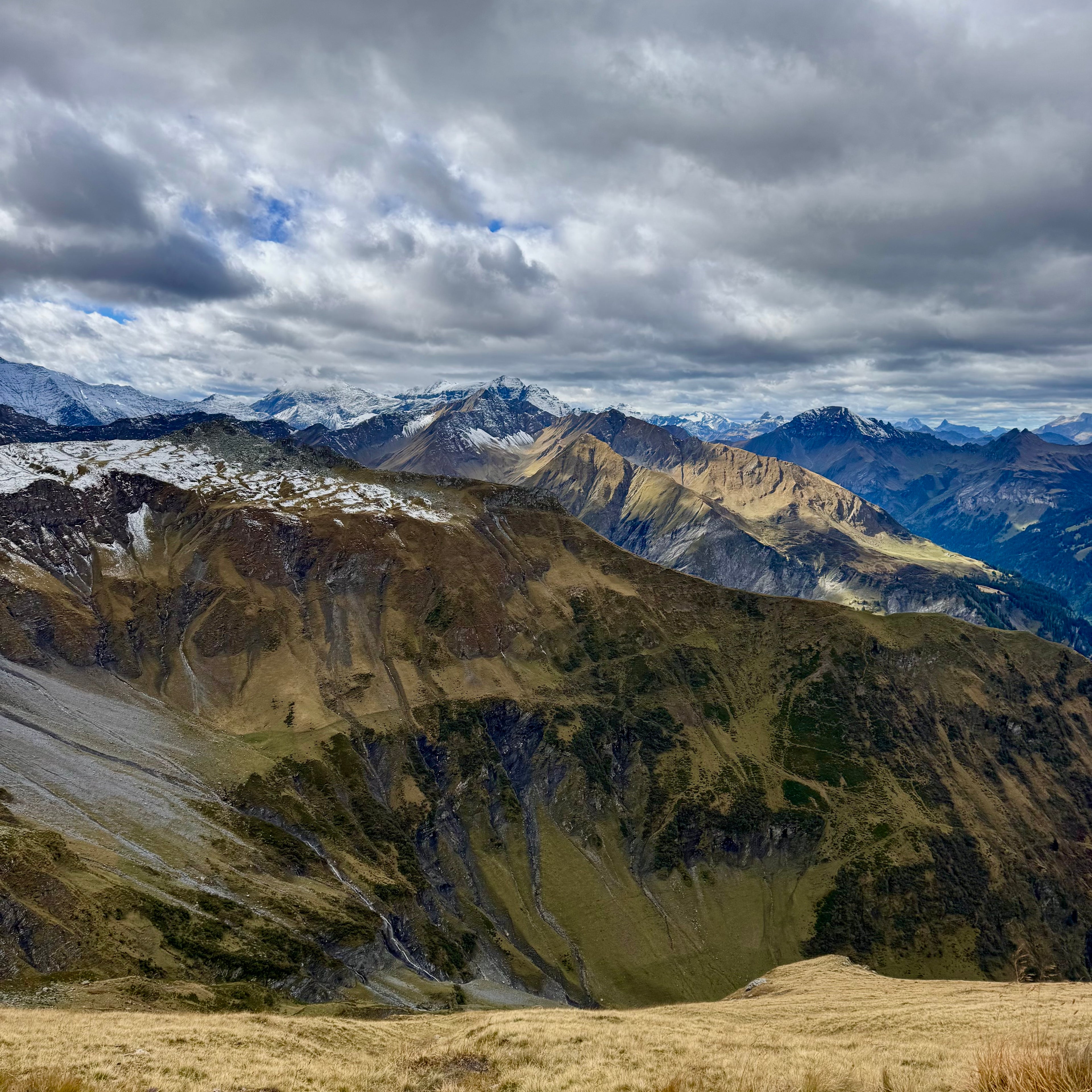 Swiss Alps Mountain Range Photo - Layered Peaks Panorama